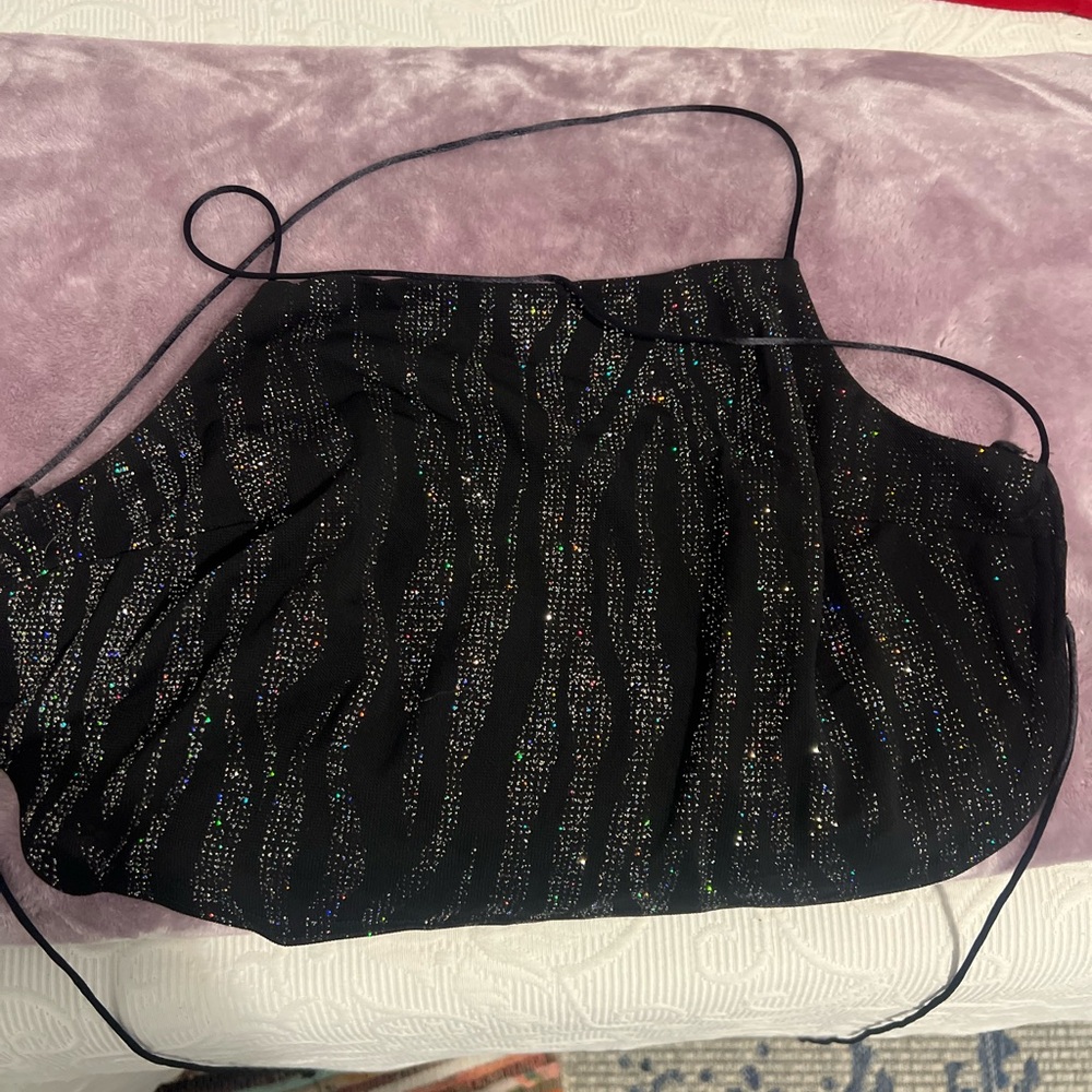 Vintage Backless Sparkly Zebra Print Top - image 3